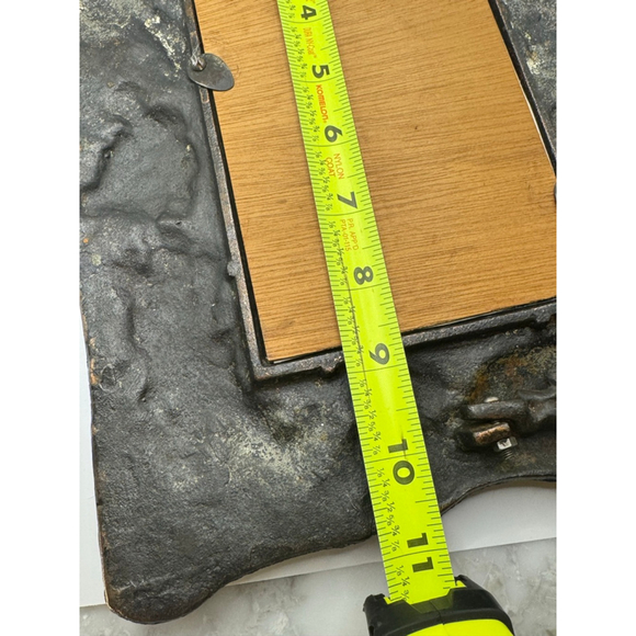 Vintage Ornate Cast Metal Picture Frame Cherub Floral Black Bronze Patina 4.5x6 - Picture 9 of 12